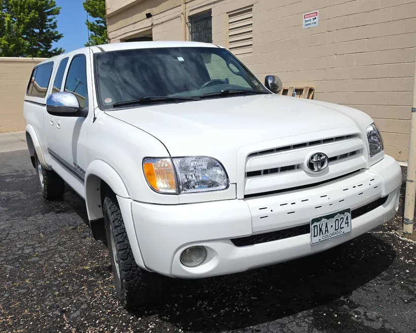 White Toyota Tundra after collision repair at CCS Auto Body Repair in Englewood