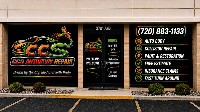 CCS Auto Body Repair storefront — 3701 S Inca St, Englewood